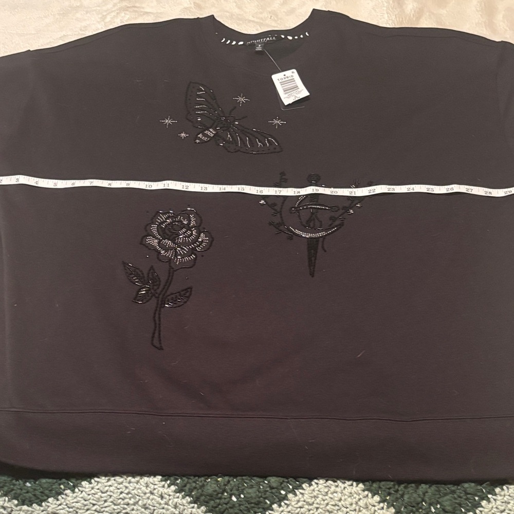 Torrid Nightfall Black Top with Star Embroidery